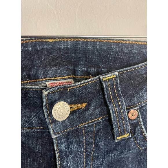 True Religion 31 Jeans Y2k Style Low Rise Logo Flap Pockets Bootcut Stretch - Picture 10 of 12